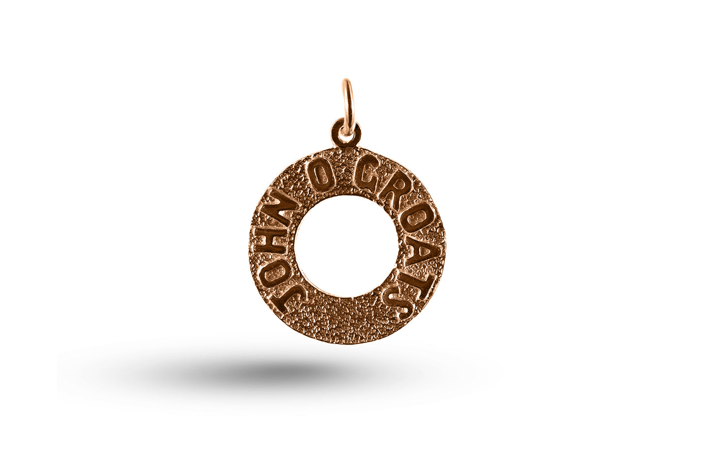 Rose gold John O Groats charm.