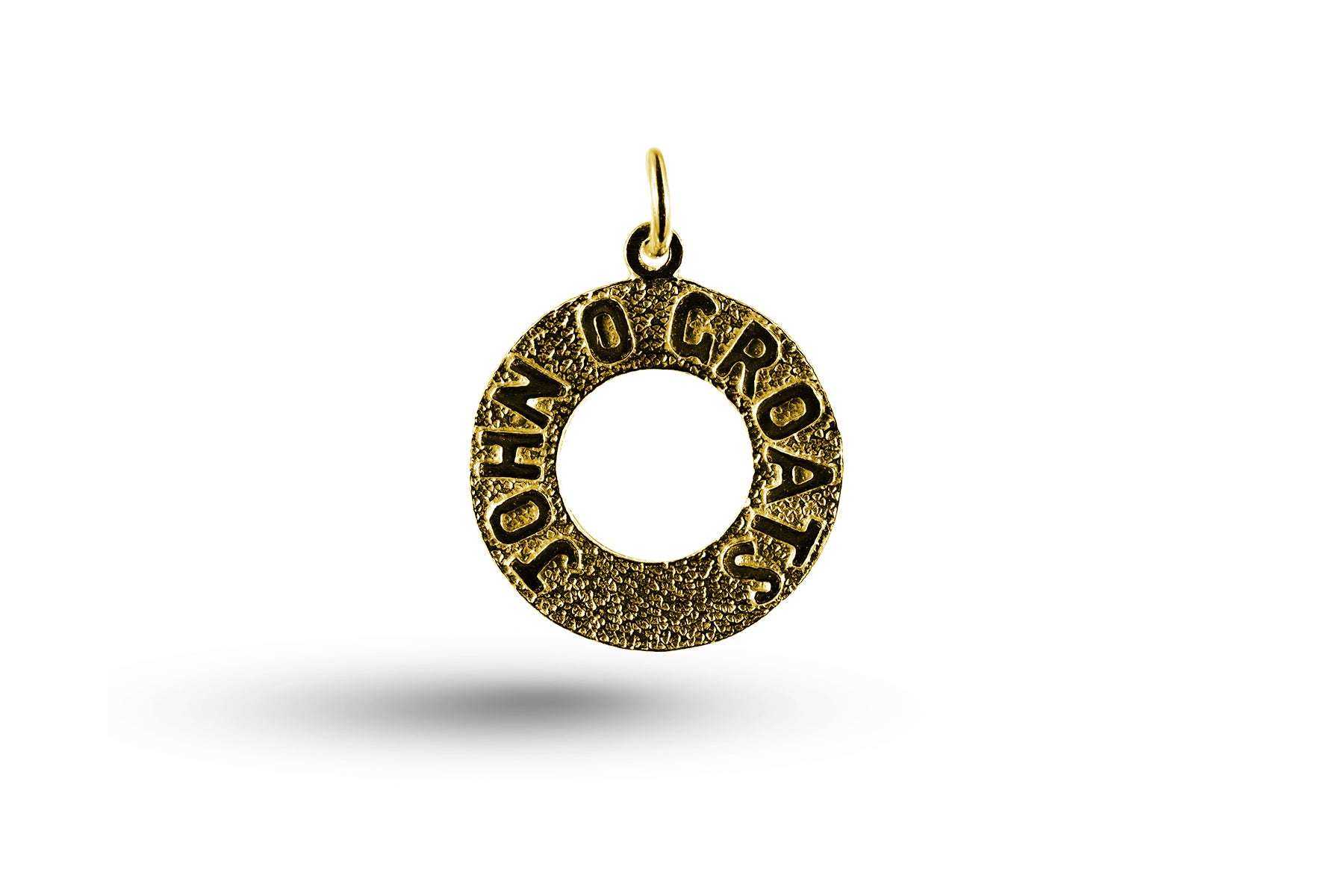 Yellow gold John O Groats charm.