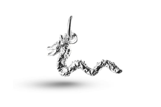 White gold Loch Ness Monster charm.