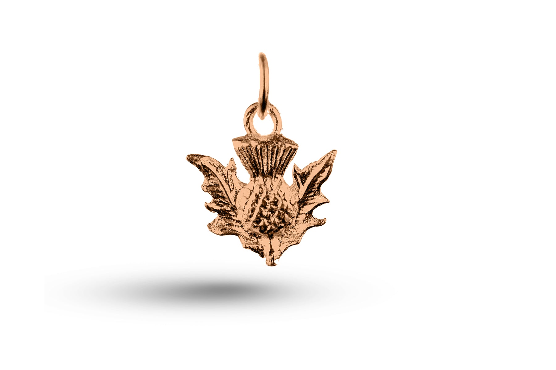 Rose gold Thistle charm.
