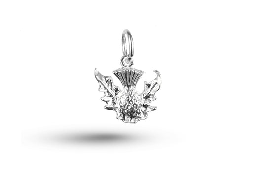 White gold Curled Thistle charm.