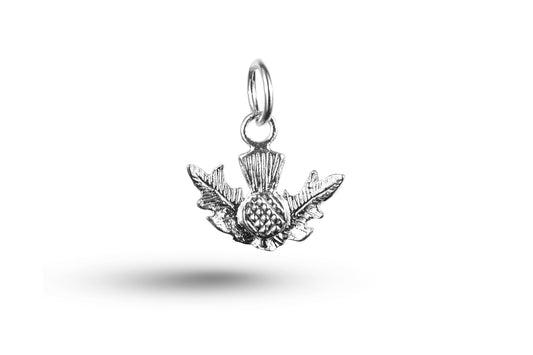 White gold Simple Thistle charm.