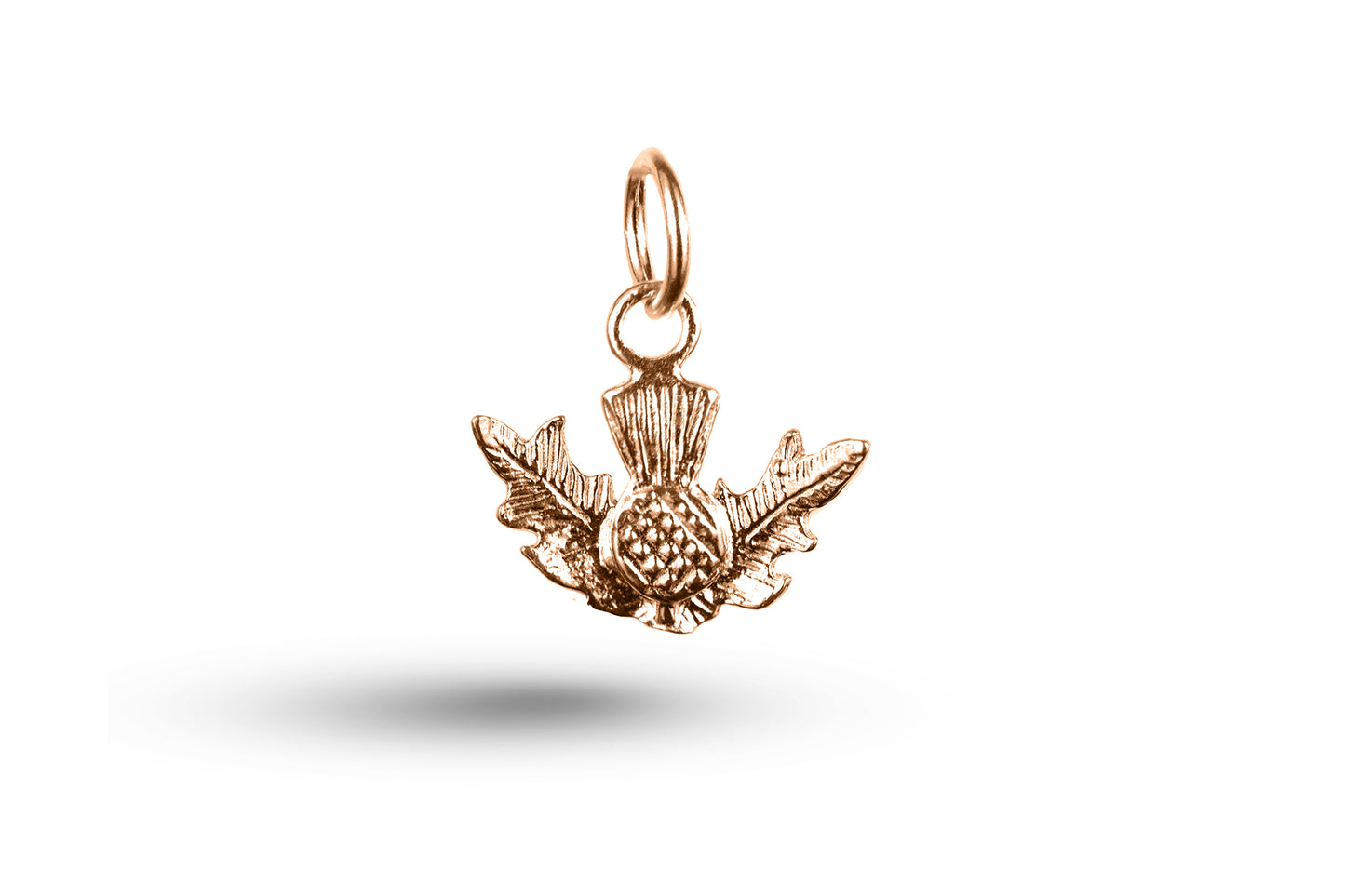 Rose gold Simple Thistle charm.