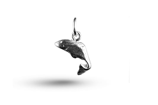 White gold Salmon charm.