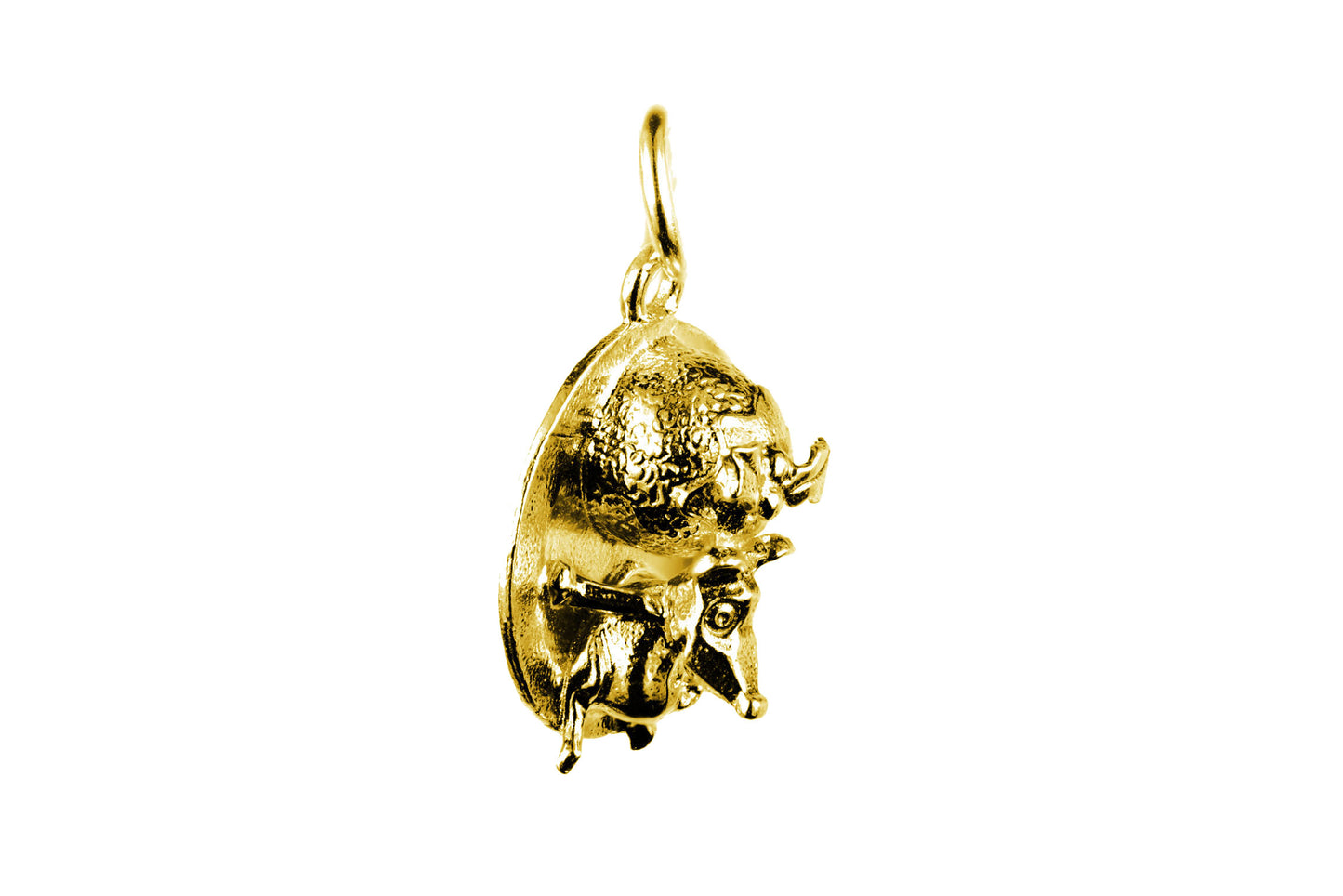 Yellow gold Mouse on Christmas Pudding charm.