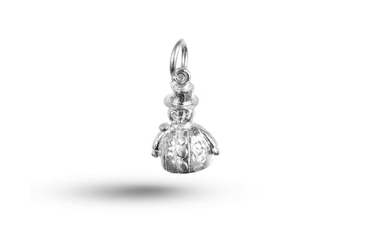 White gold Snowman Christmas charm.