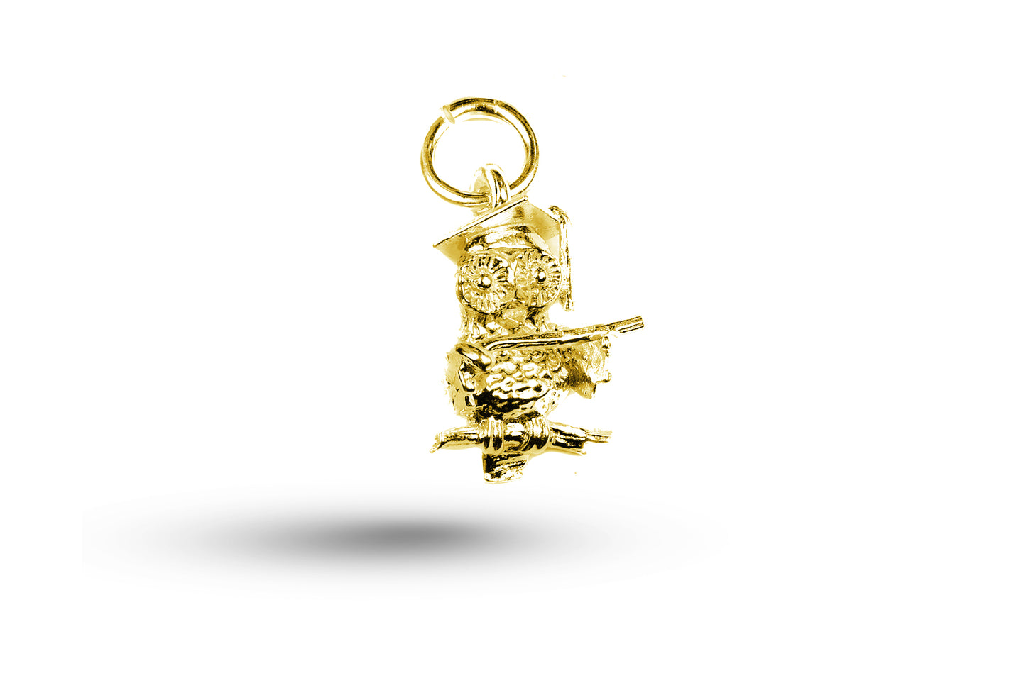 Yellow gold Owl Christmas Carols charm.