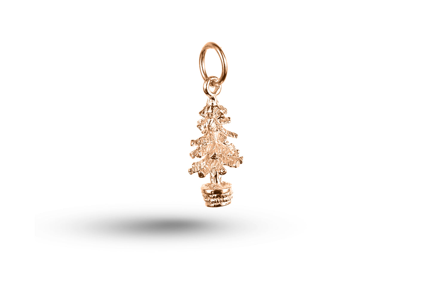 Rose gold Christmas Tree charm.