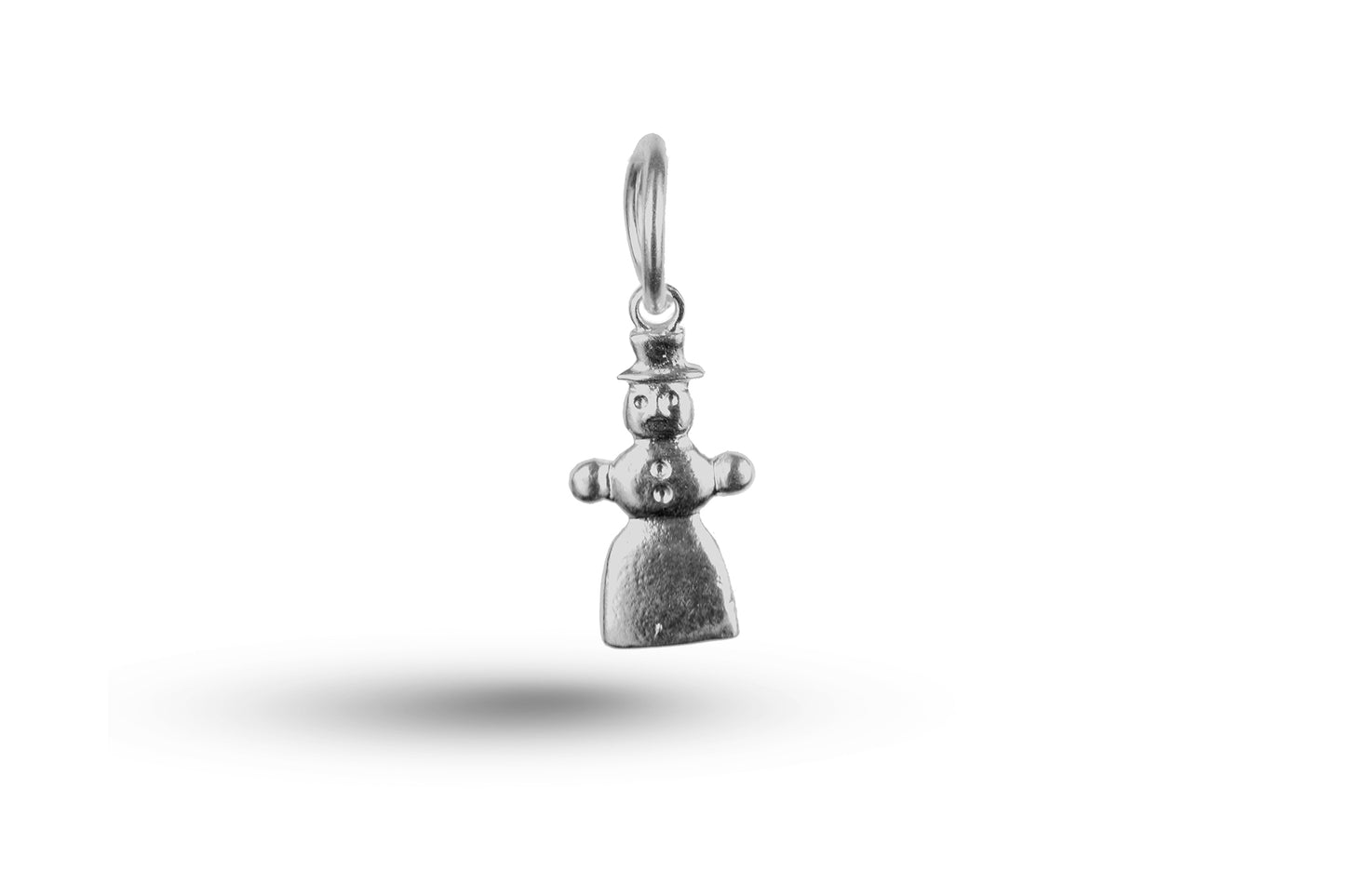 White gold Snowman Christmas charm.