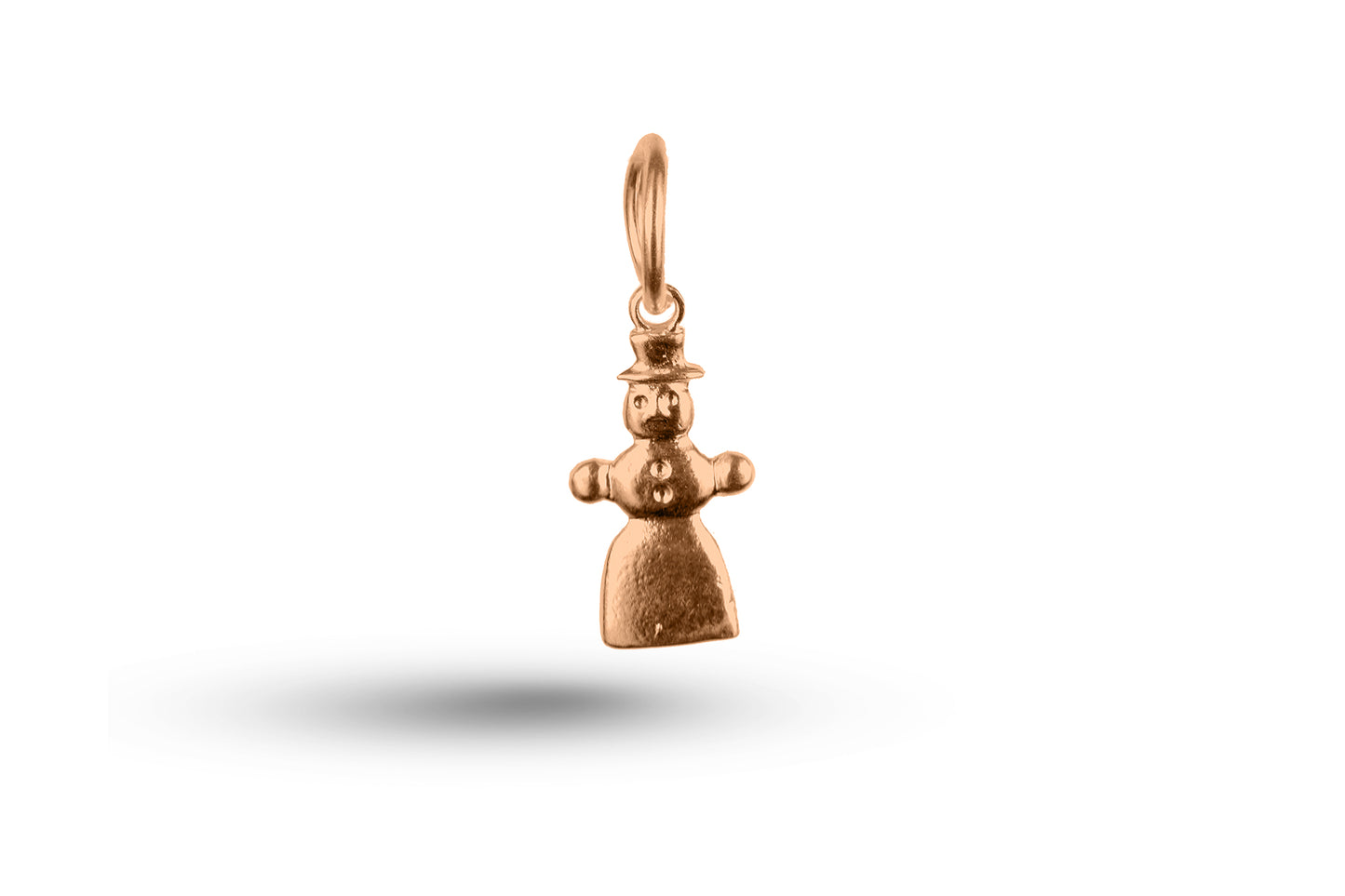 Rose gold Snowman Christmas charm.