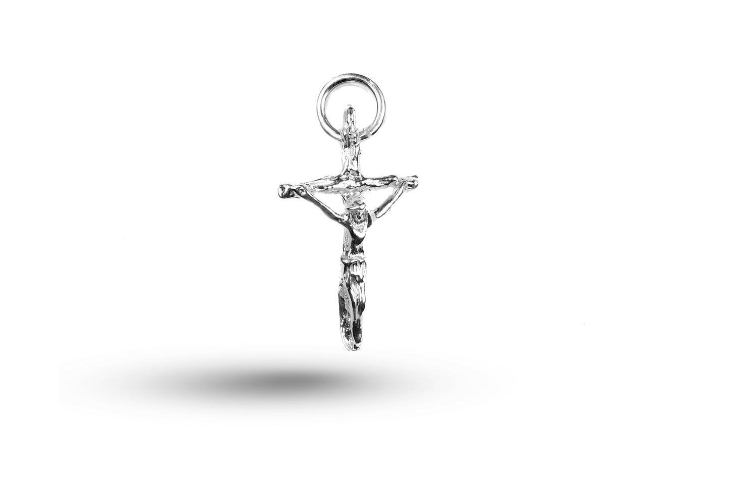 White gold Christ on Cross charm.