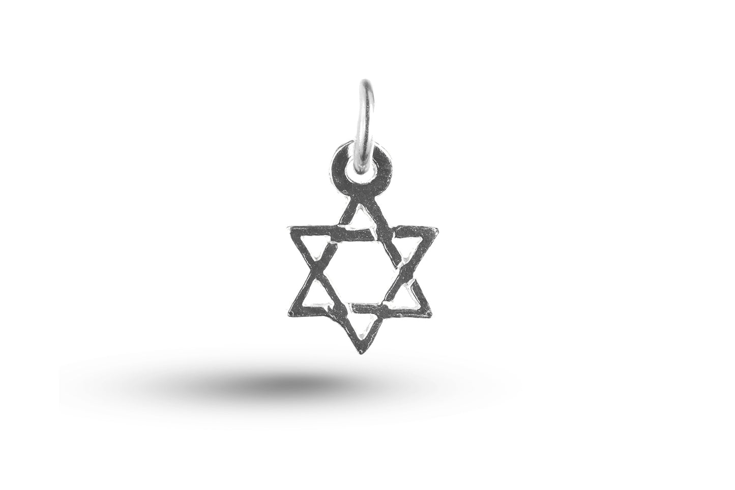 White gold Star of David charm.