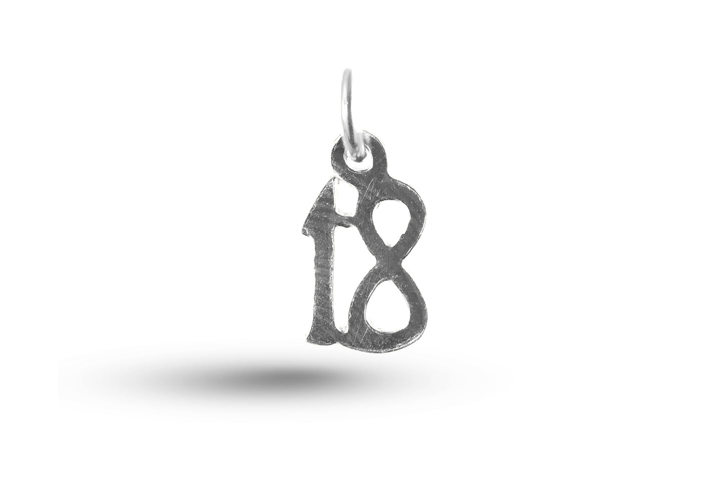 Luxury white gold Birthday 18 charm.