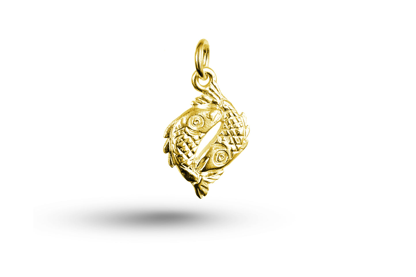 Yellow gold Pisces charm.
