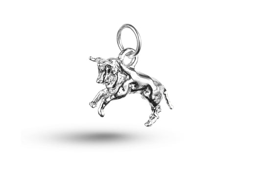 White gold Bull charm.