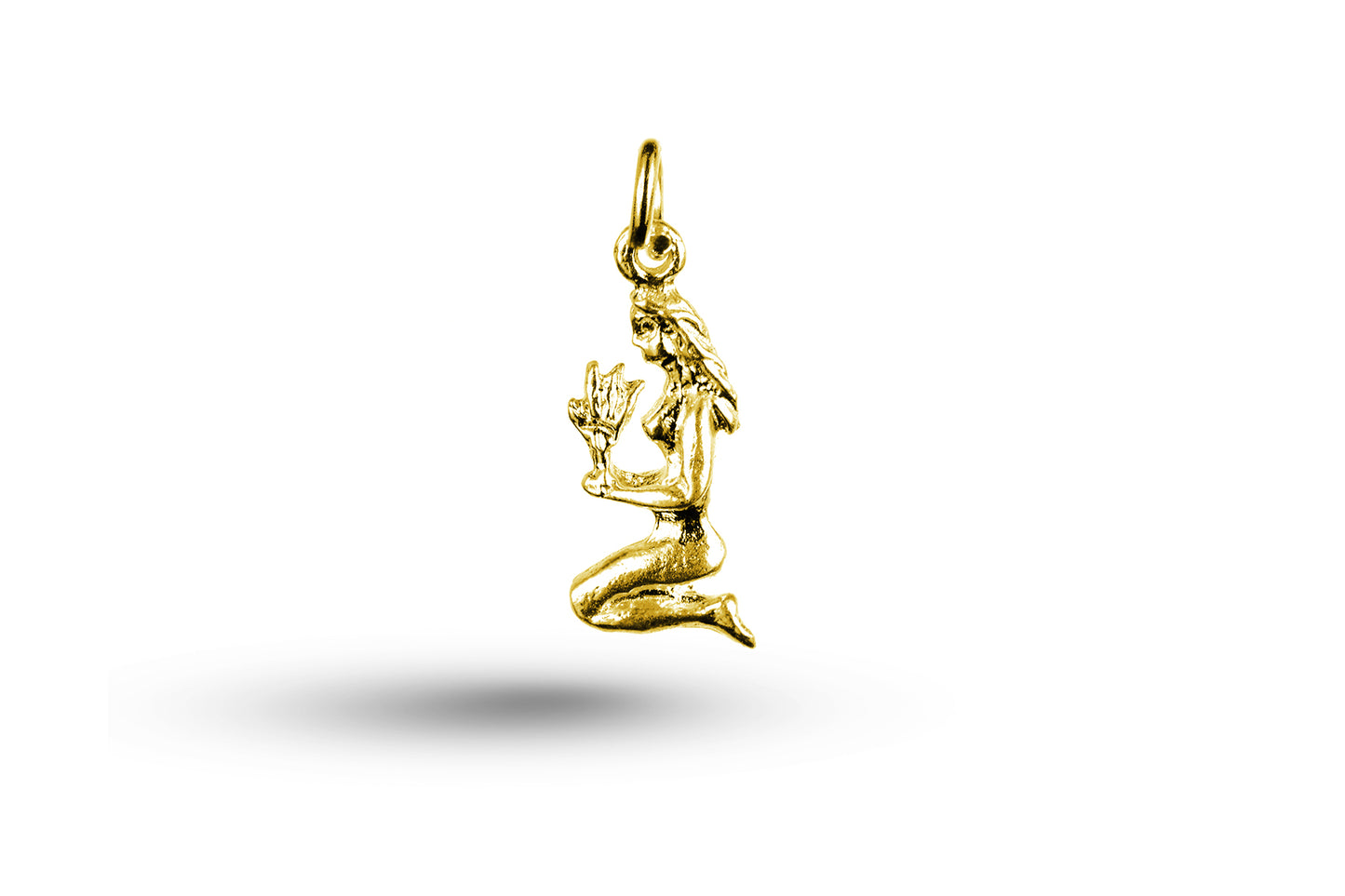 Yellow gold Virgo charm.
