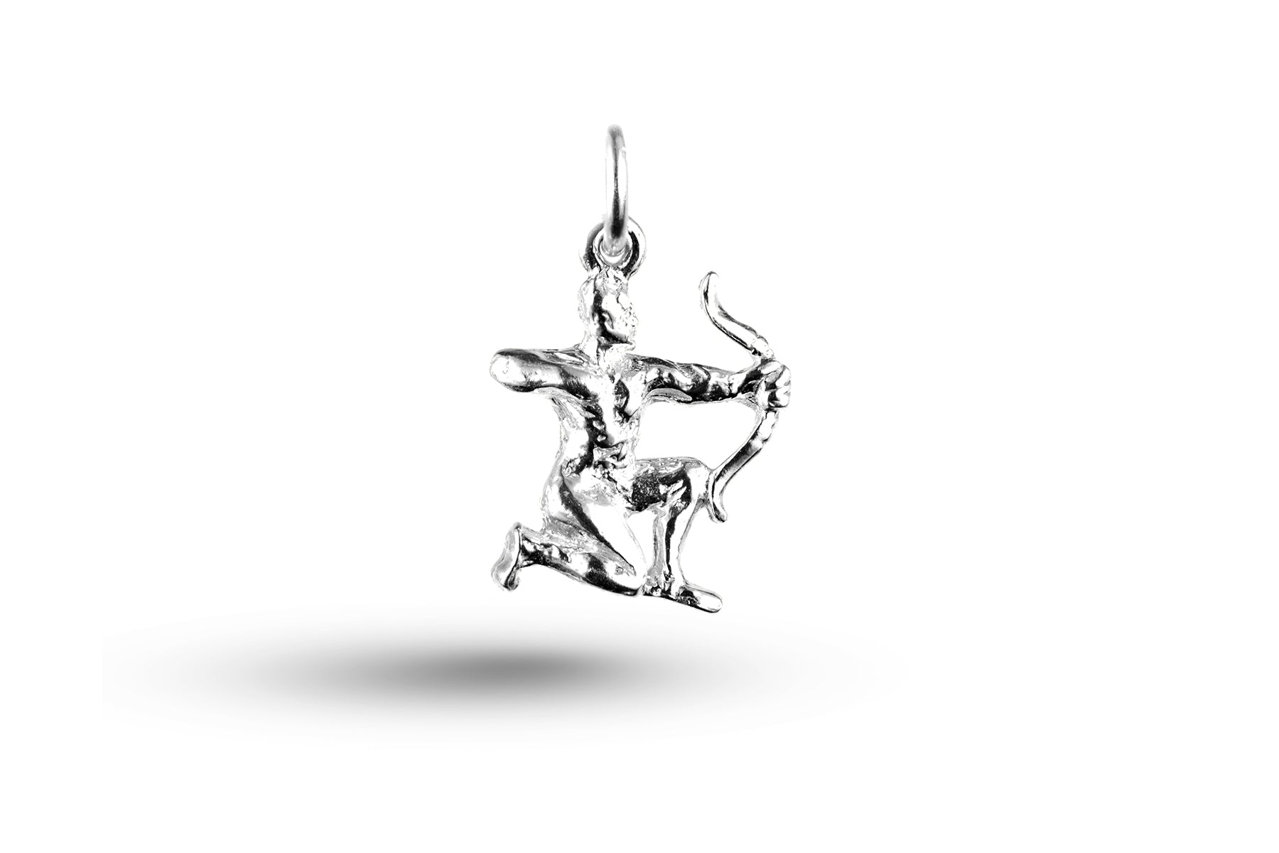 White gold Sagittarius charm.