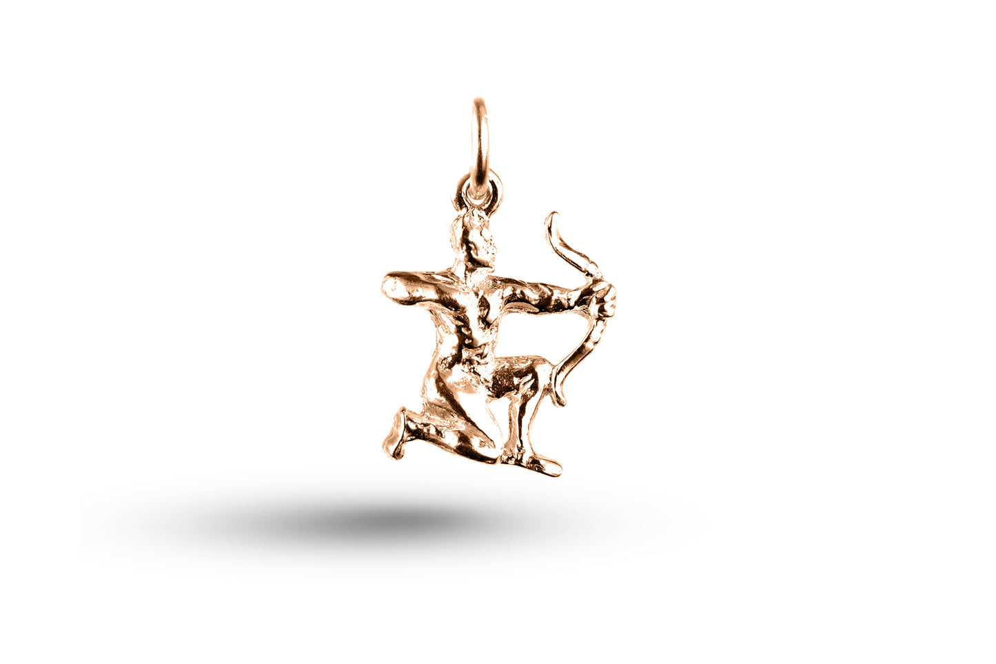 Rose gold Sagittarius charm.