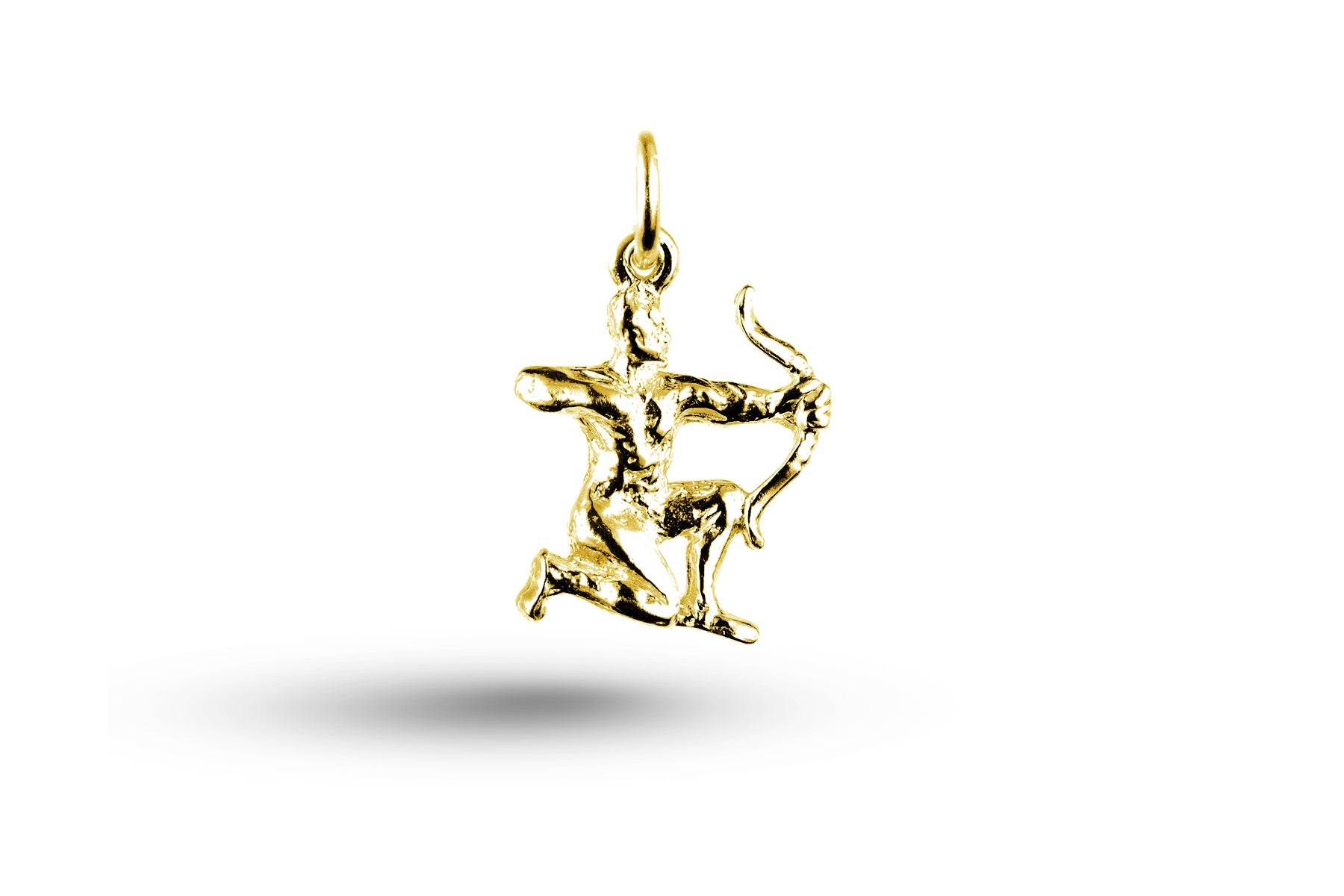 Yellow gold Sagittarius charm.