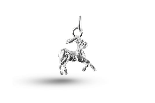 White gold Goat charm.