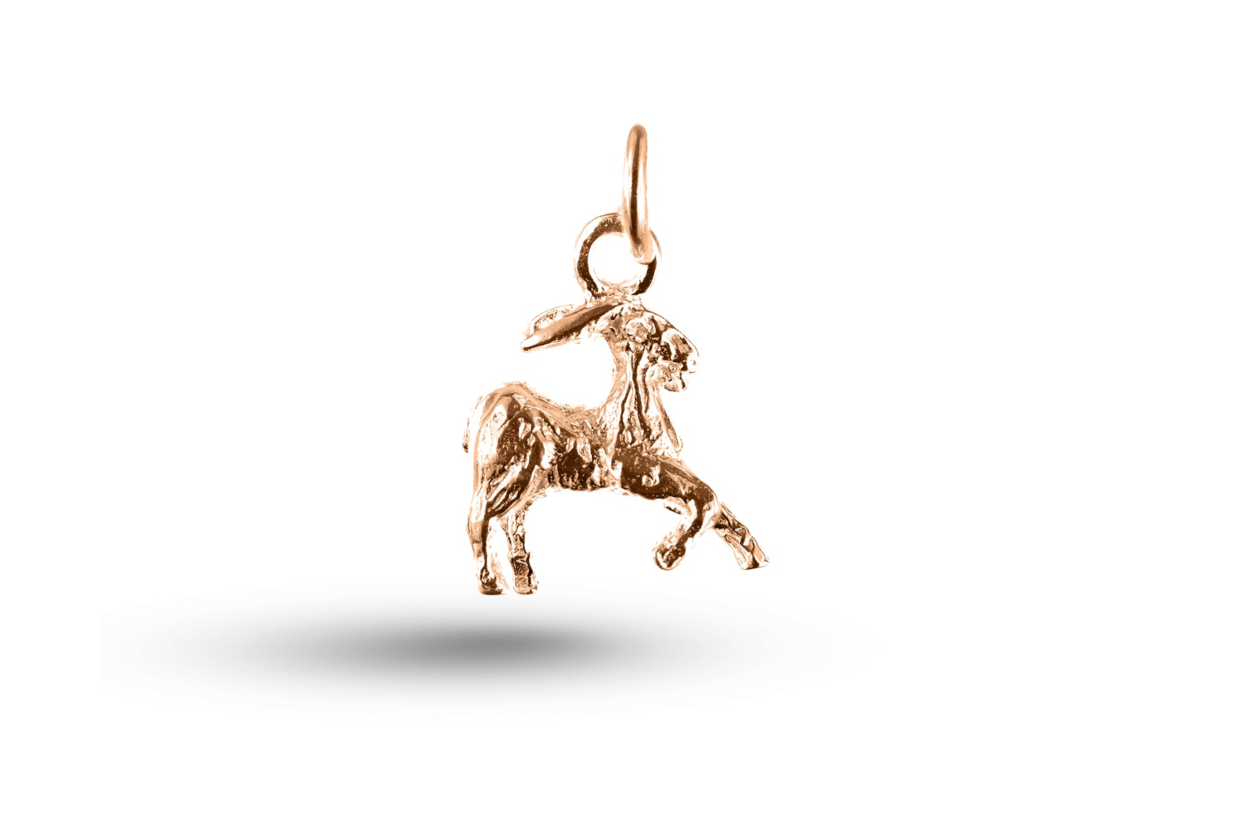 Rose gold Goat charm.