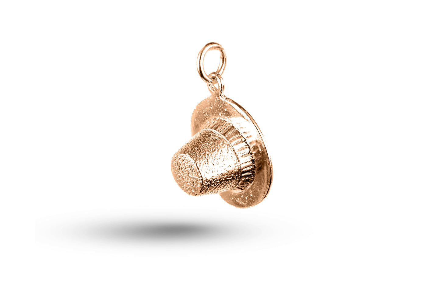 Rose gold Welsh Hat charm.