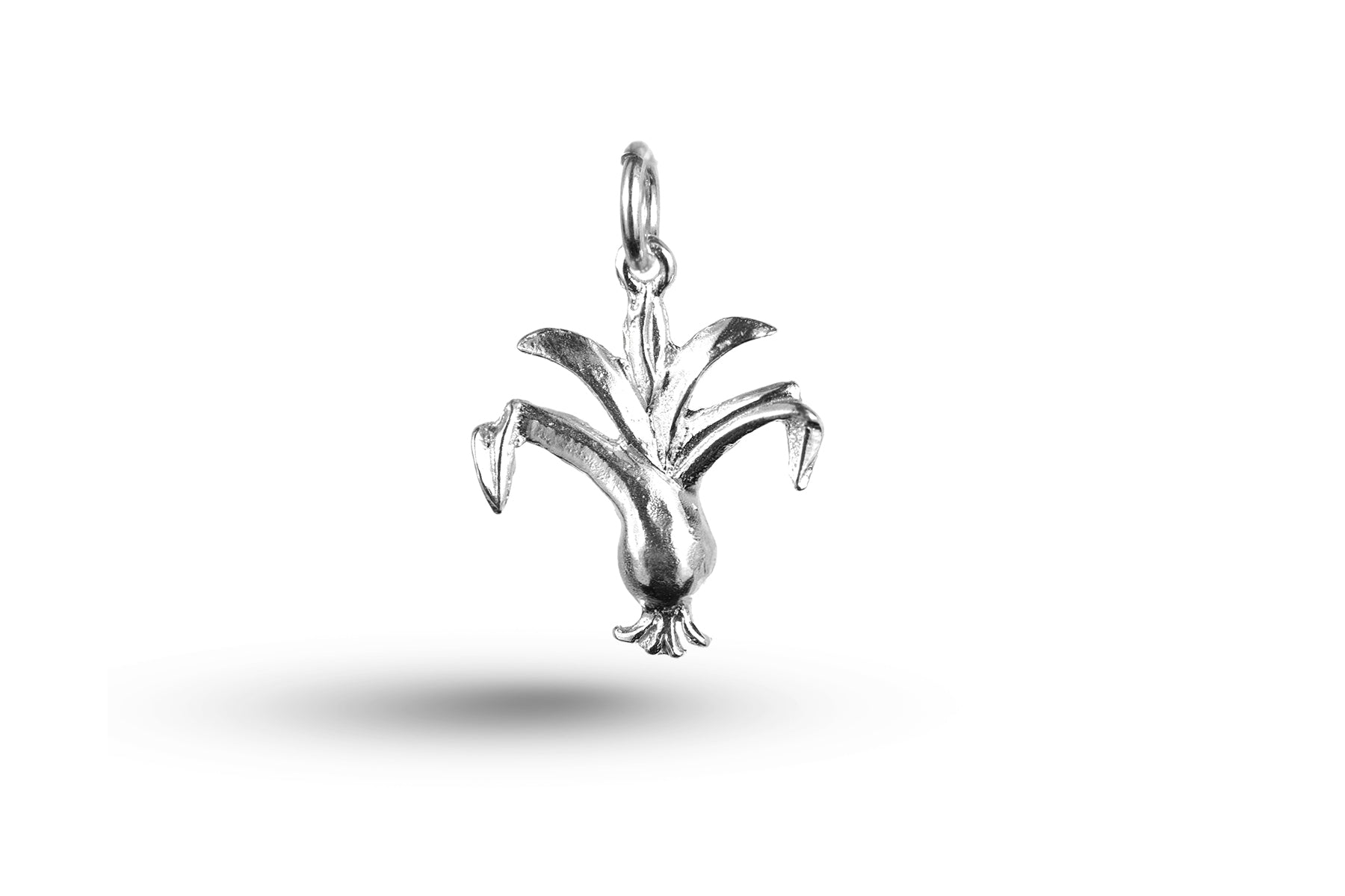 White gold Leek charm.