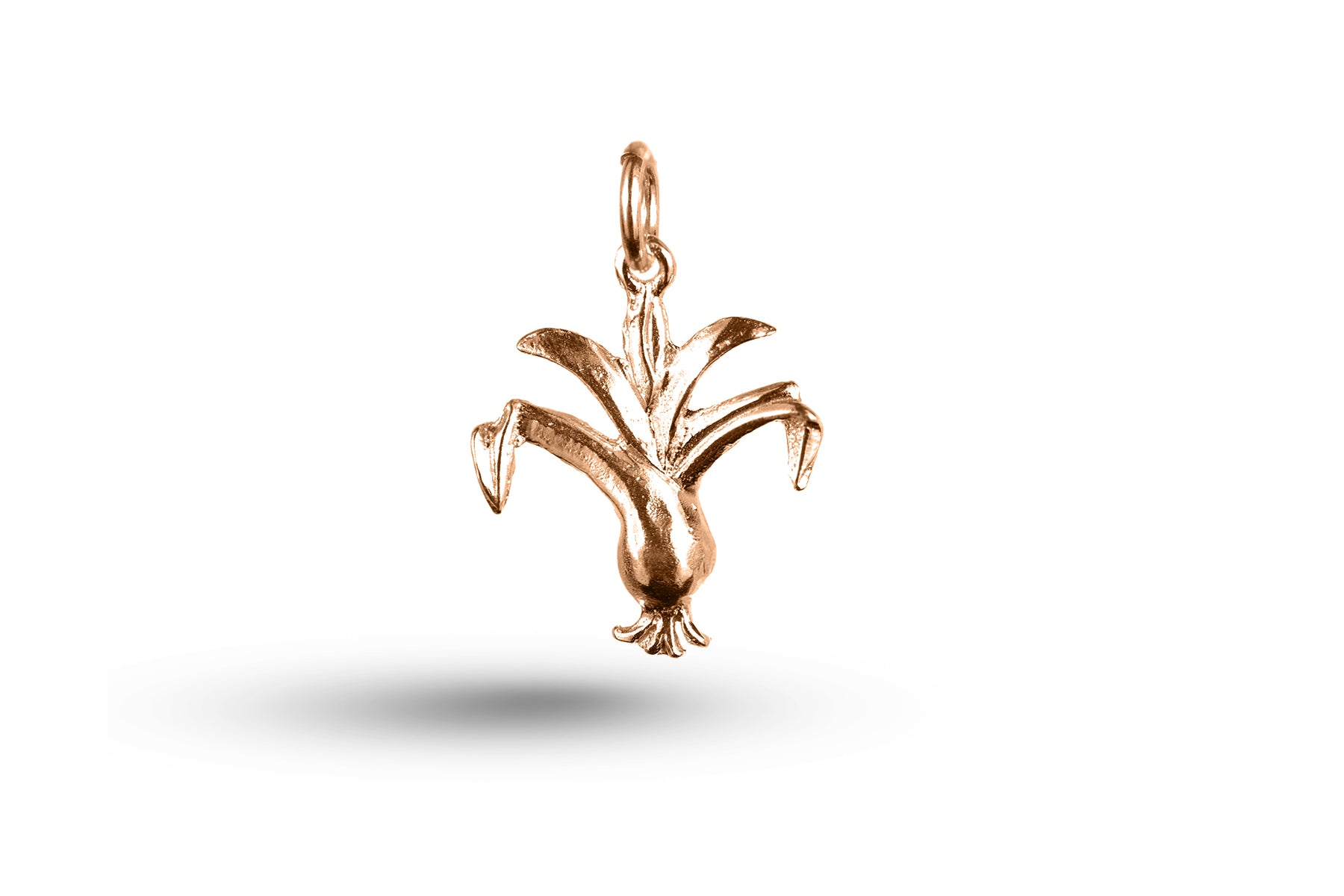 Rose gold Leek charm.