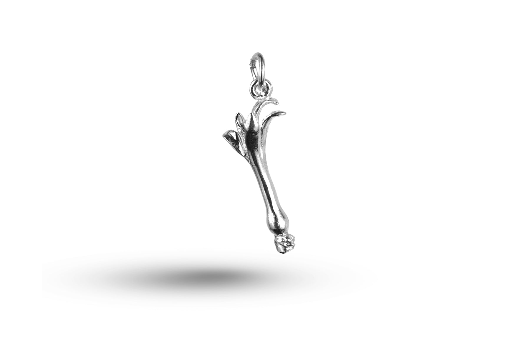 White gold Leek charm.