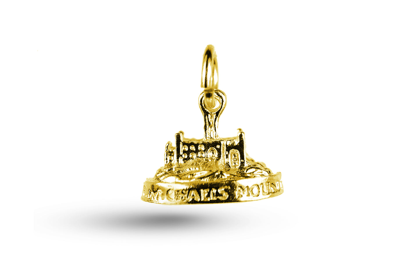 Yellow gold Mount St Michael charm.
