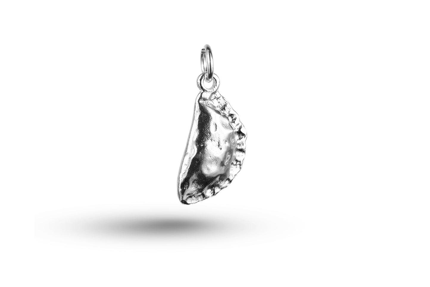White gold Cornish Pasty charm.