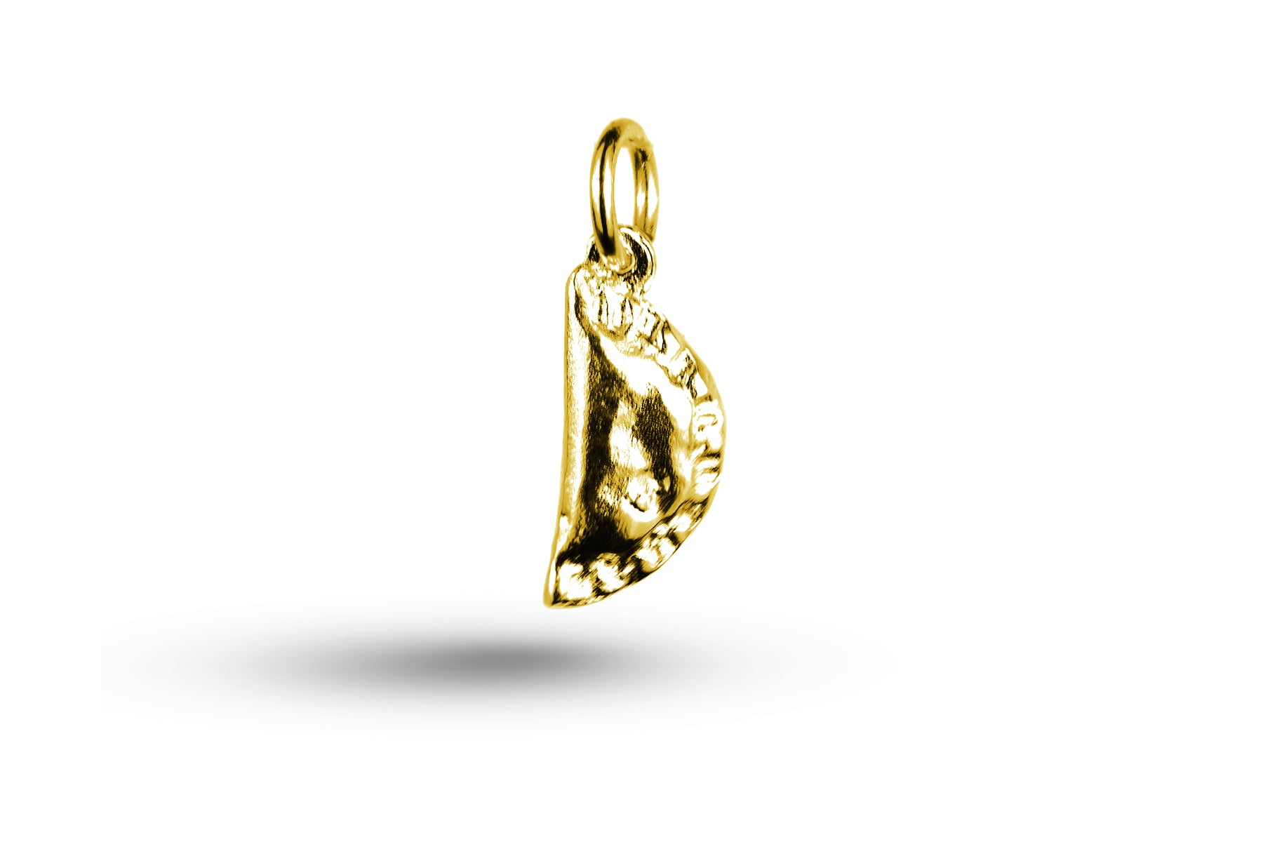 Yellow gold Cornish Pasty charm.