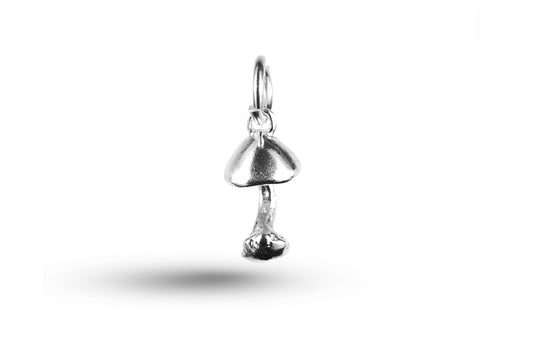 White gold Mushroom charm.