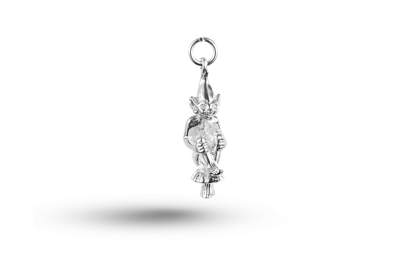 White gold XL Pixie on Mushroom charm.