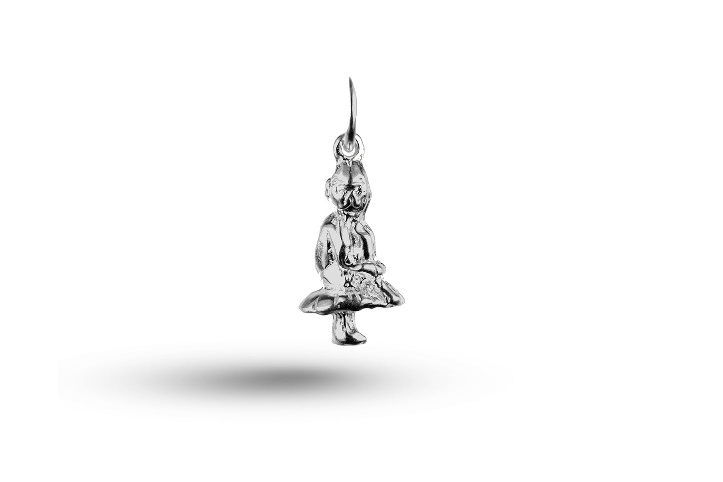 White gold Pixie on Mushroom charm.