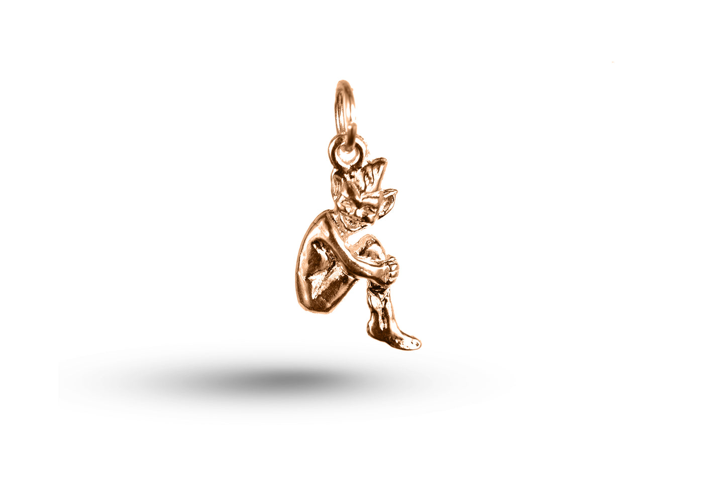 Rose gold Pixie Sitting charm.