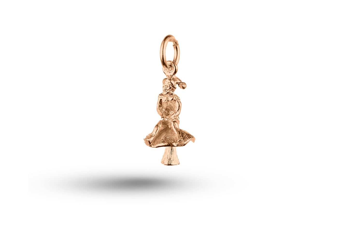 Rose gold Pixie on Mushroom charm.