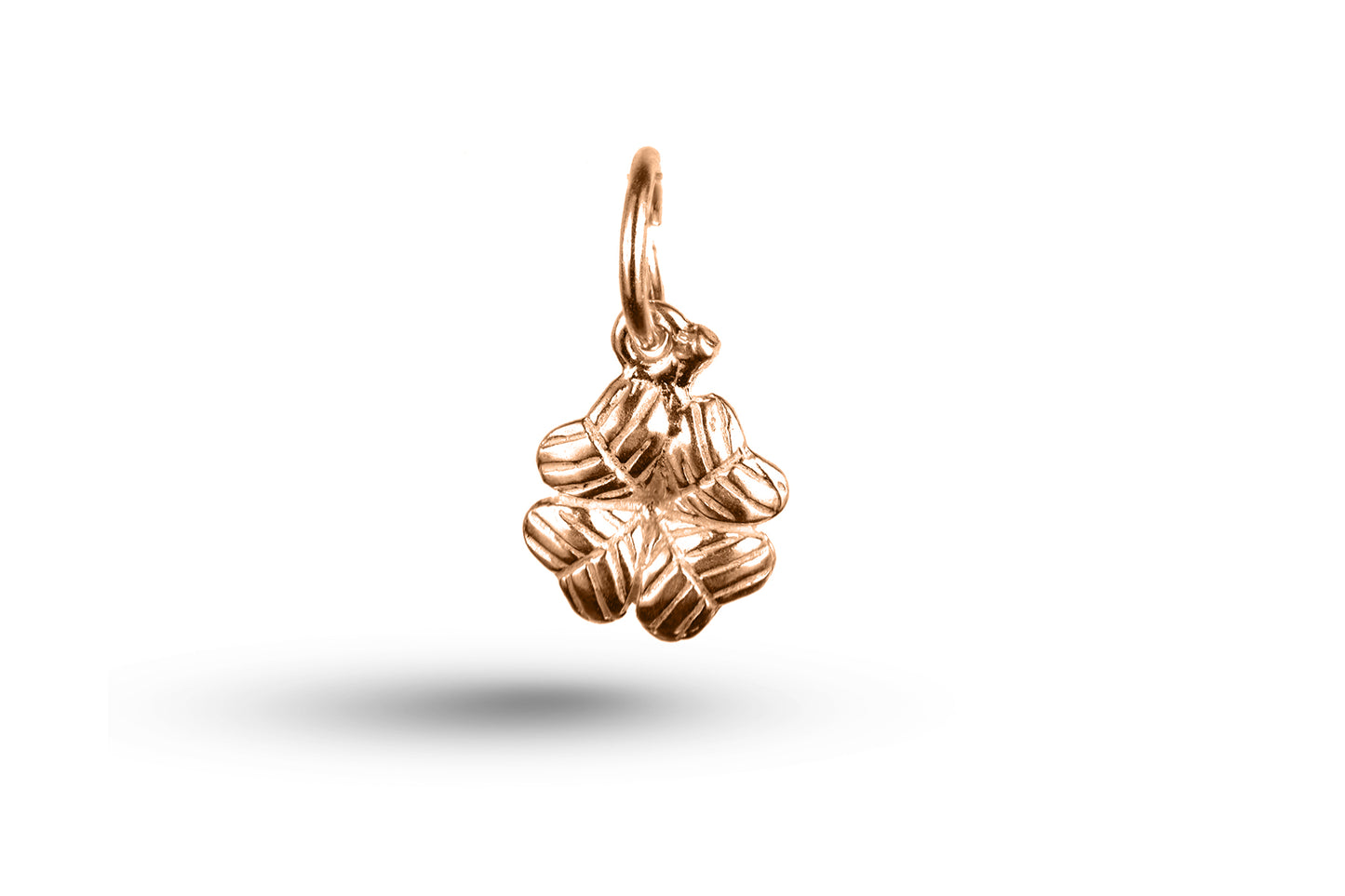 Rose gold Four Leafed Clover charm.