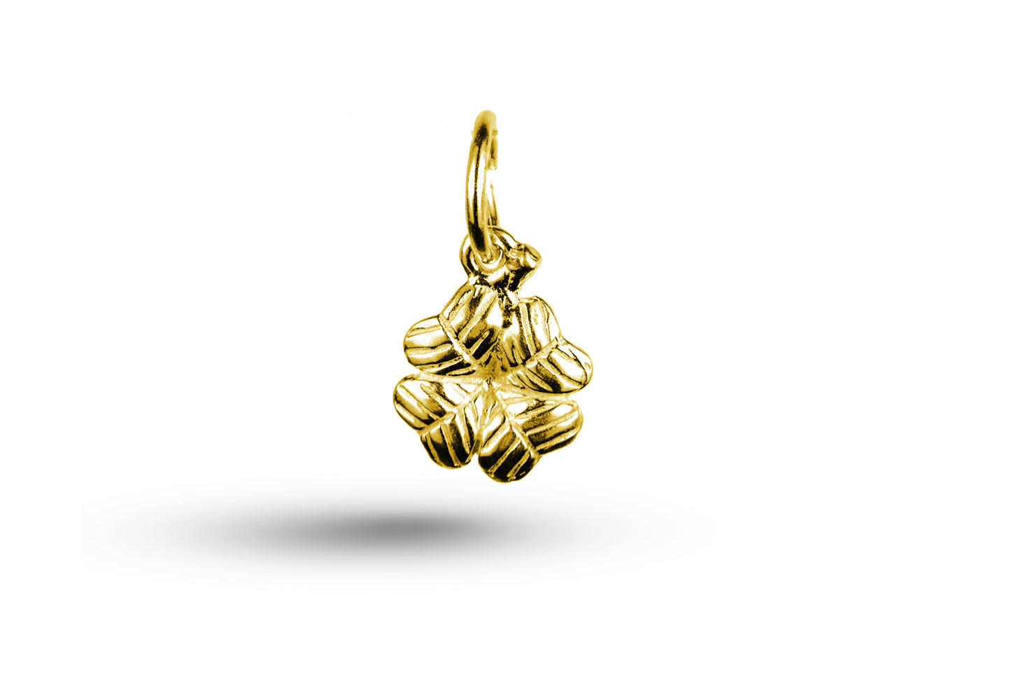 Yellow gold Four Leafed Clover charm.