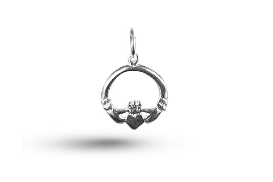 White gold Claddagh charm.