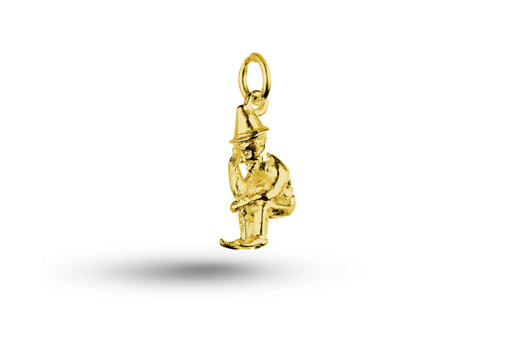 Yellow gold Leprechaun Sitting charm.