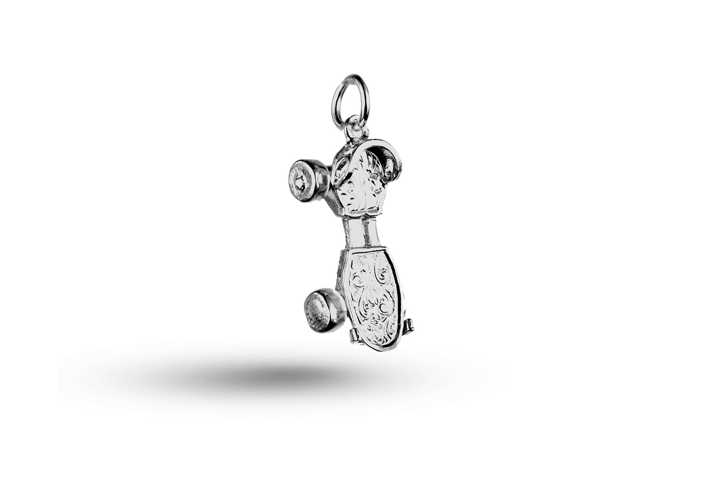 White gold Roller Skate charm.