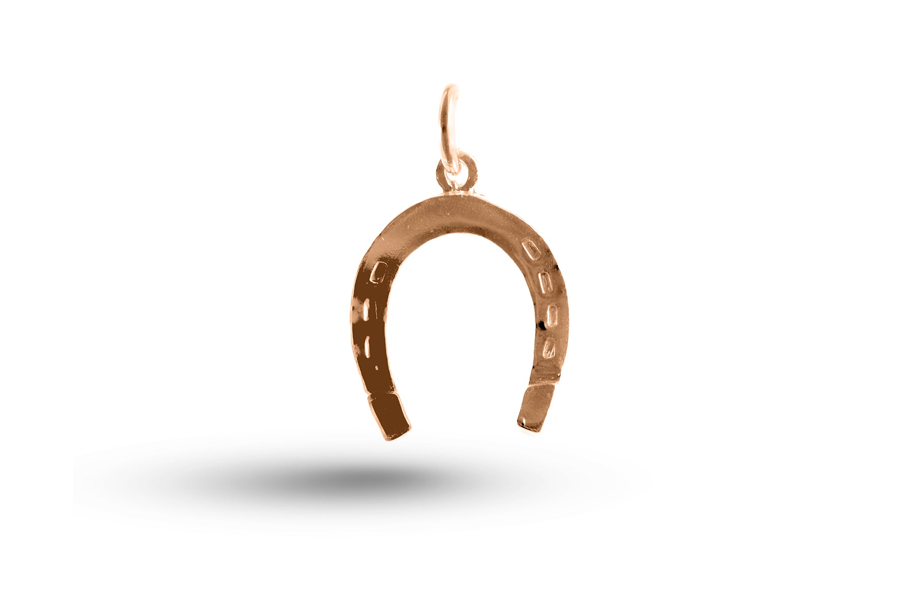 Rose gold Heavy Horseshoe charm.