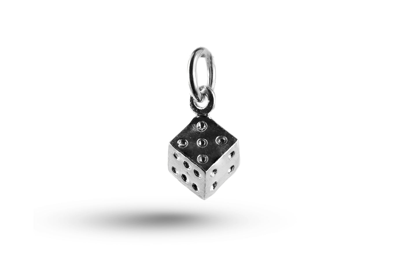 White gold Dice charm.