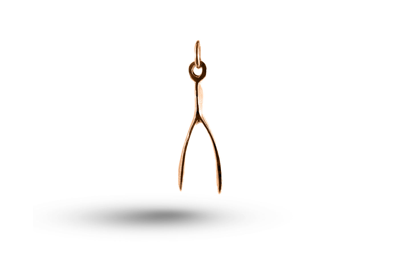 Rose gold Wishbone charm.