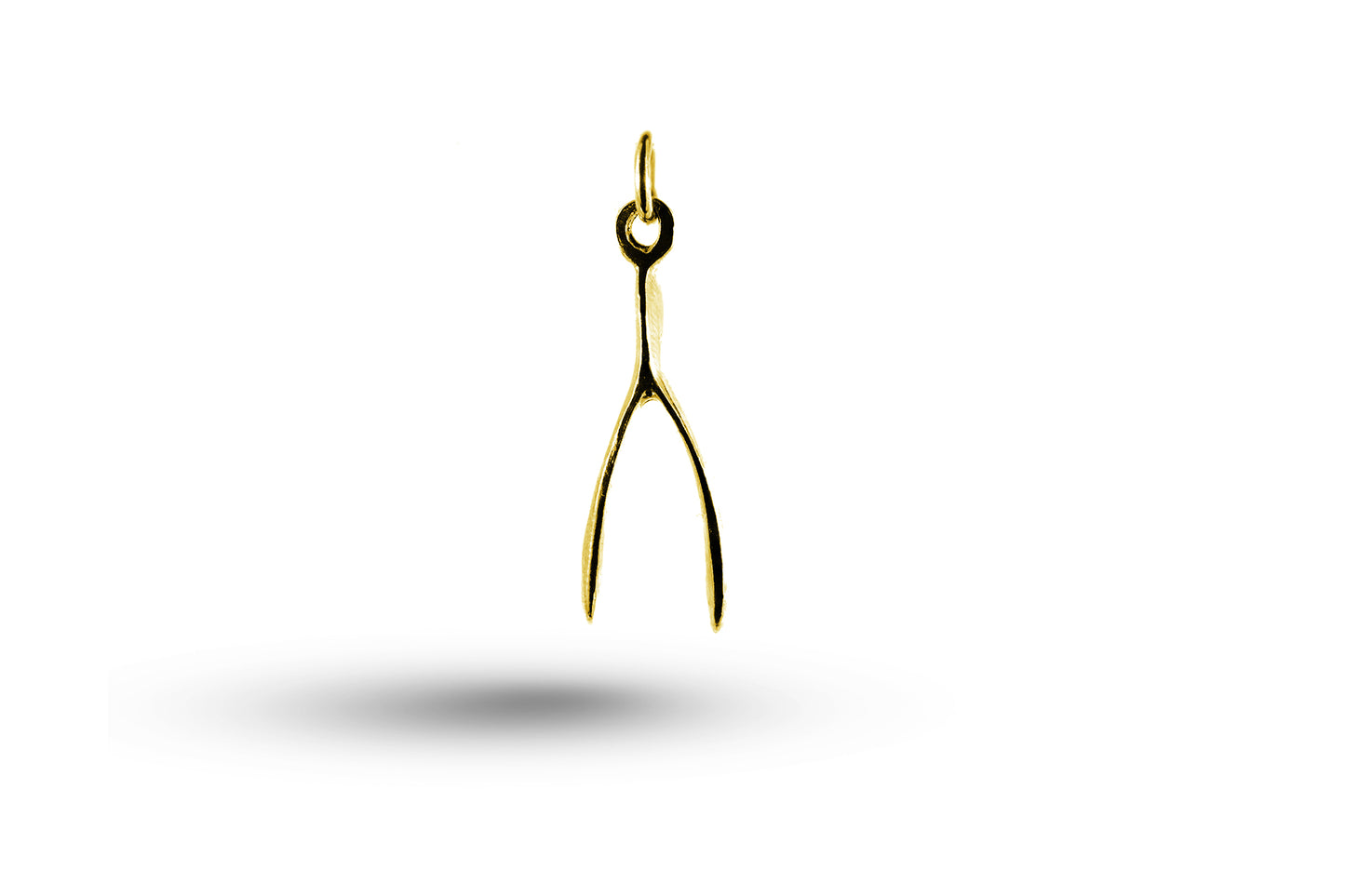 Yellow gold Wishbone charm.
