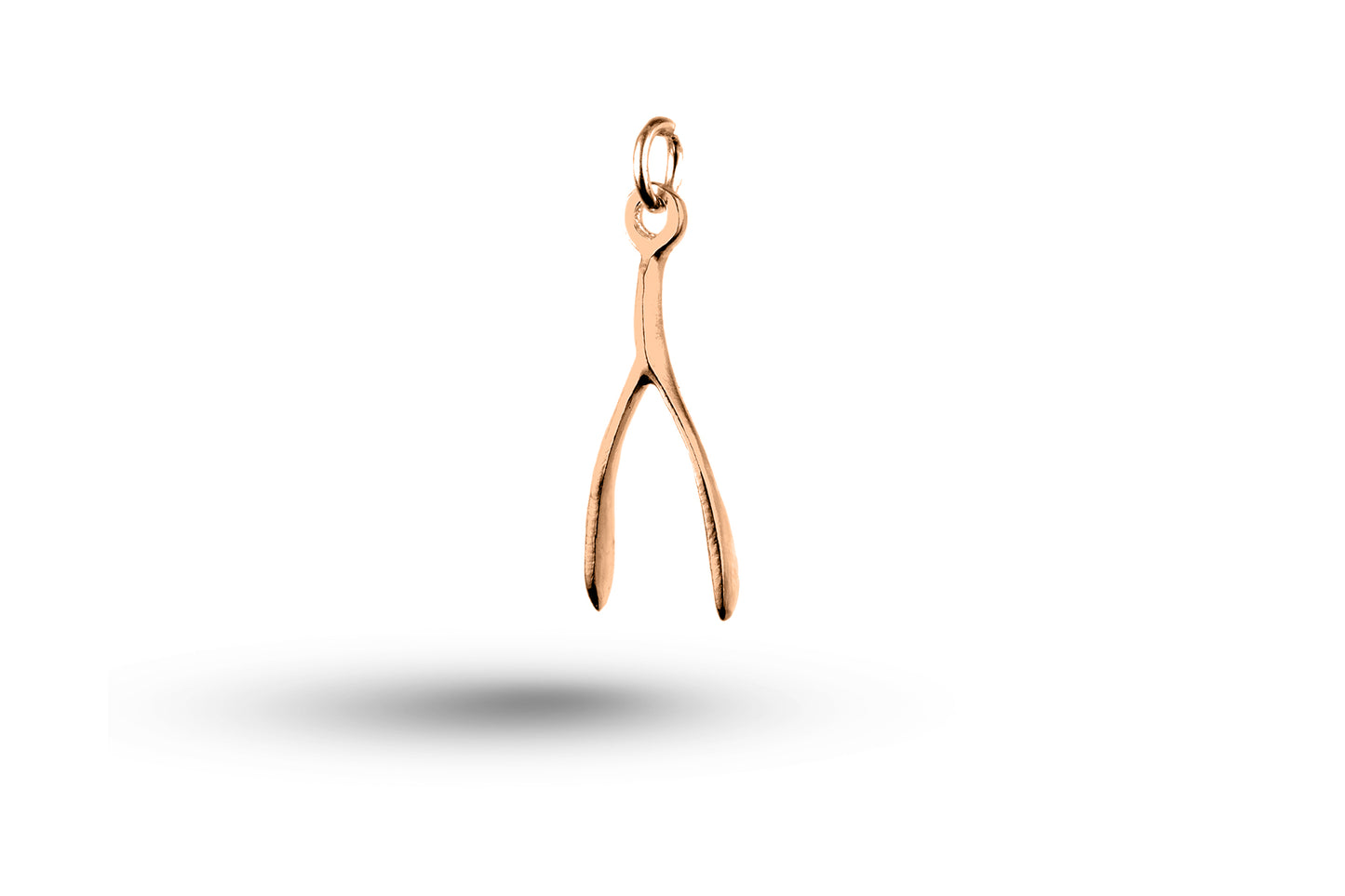 Rose gold Wishbone charm.
