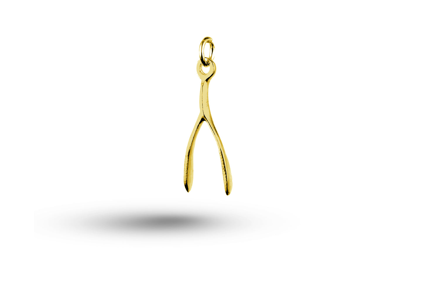 Yellow gold Wishbone charm.