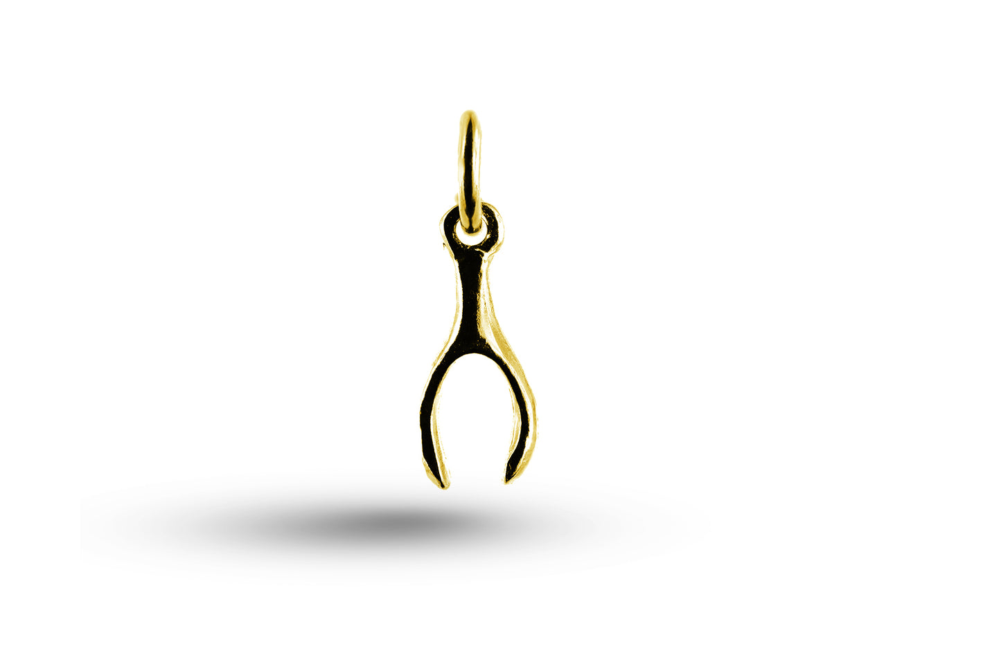 Yellow gold Wishbone charm.