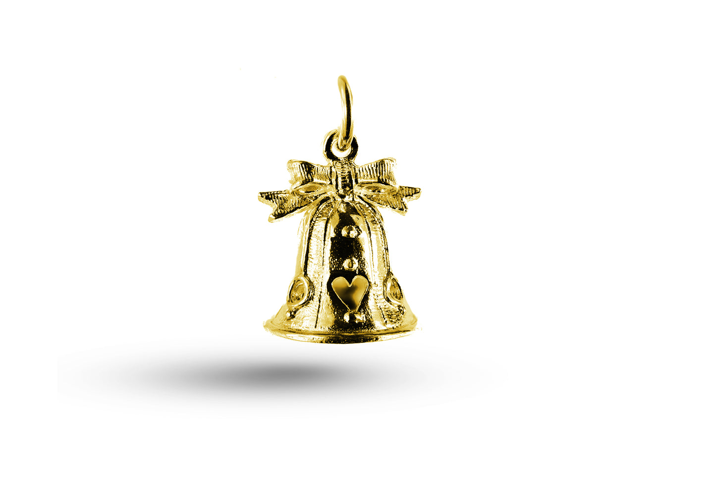 Yellow gold Wedding Bell and Bow charm.